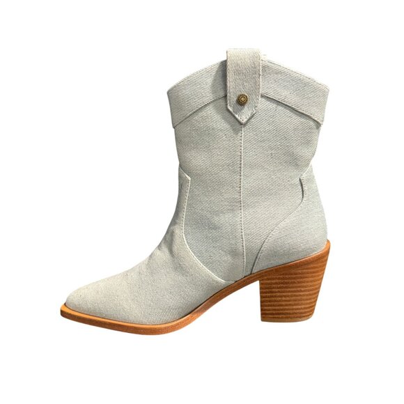 7 For All Mankind Womens Denim Blue Western Cowboy Ankle Boots, Size 36 NWOB - Picture 2 of 10